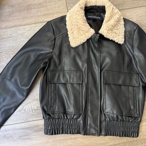 French Connection Faux Fur Leather Jacket